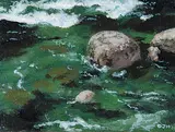 O. John Hawkins, Rushing Water II, acrylic on canvas