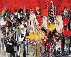 John H. Kinnear, Tic-Tac Wedding, 1970, oil on hard board