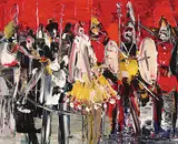 John H. Kinnear, Tic-Tac Wedding, 1970, oil on hard board