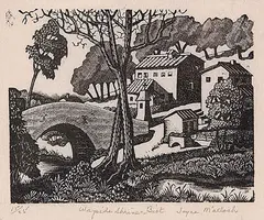 Joyce Malloch, Wayside Shrine, Biot #15/25, wood block on paper