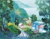 Claude Rollin, Ferme au four, Port aux Persils, Charlevoix, Quebec, Canada, oil on canvas