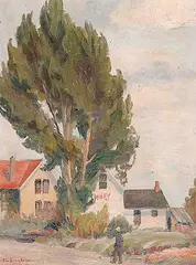 John Gordon Sinclair, The Chinese Laundry, oil on canvas board