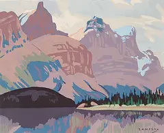 Joseph Ernest Sampson, Untitled - Lake in the Rockies, colour silkscreen on paper