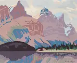 Joseph Ernest Sampson, Untitled - Lake in the Rockies, colour silkscreen on paper