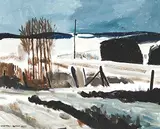 Maxwell Bennett Bates, Untitled - Alberta Winter Landscape, 1977, oil on canvas