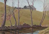 Thomas Harold Beament, Stream near Ste. Therese, oil on wood board