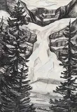 Fritz Brandtner, Untitled - Angel Glacier, Mt. Edith Cavell, mixed media on paper