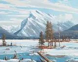 Duncan MacKinnon Crockford, Mt. Rundle, Spring Breakup, West of Banff, Alberta
