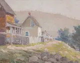 Lawren Harris, Untitled - Morning, oil on paper board