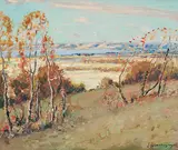 James Henderson, Untitled - Qu'Appelle Valley, oil on wood board