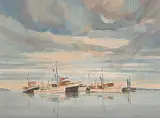 Ronald Threlkeld Jackson, Evening, oil on canvas board