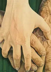 Ernest Friedrich Lindner, Untitled - Hands, 1973, watercolour on paper