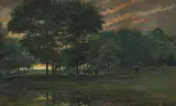 Marmaduke Matthews, Untitled - Cows Grazing at Sundown