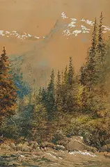 Marmaduke Matthews, Untitled - Summer Day in the Rockies, watercolour on paper