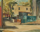 Louis Muhlstock, Summer [Back Yard of St. Urbain St.], oil on canvas