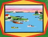 Joe Norris, Mending the Herring Nets, 1992, enamel on wood board