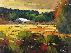 The Ranch by Neil Patterson, oil on hard board, sold Nov 2005