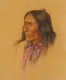 John Semers Perry, Untitled - Chief Crowfoot, pastel on sandpaper