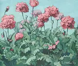 Peonie Poppies by Margaret Shelton, 1973, oil on hard board, sold Nov 2005
