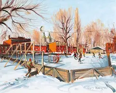 Terry Tomalty, Patinoire Pt. Ste. Charles, oil on canvas