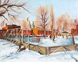 Terry Tomalty, Patinoire Pt. Ste. Charles, oil on canvas