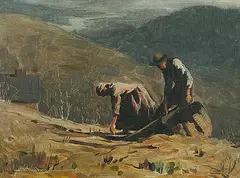 John Benjamin Taylor, Spring Seeding, oil on canvas board