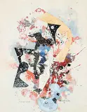 Léon Bellefleur, L'oiseau - soleil, 1979, mixed media and collage on paper