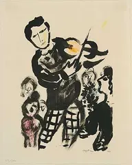 Marc - After Chagall, Untitled - Violinist #203/300, 1957, colour lithograph on paper