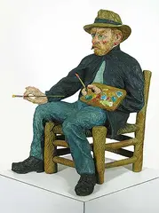 Joseph Fafard, The Painter #2/7, 1986, painted bronze sculpture