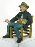 Joseph Fafard, The Painter #2/7, 1986, painted bronze sculpture