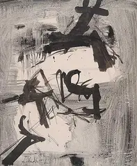 Jack Shadbolt, Untitled - Black and White Calligraphy, 1962, ink on paper