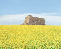 Sylvain Voyer, Prairie Architecture, 1987, acrylic on canvas