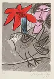 C. van Beverloo Corneille, Untitled - Red Flower [Rode Bloem] #E.A., 1994, colour lithograph on paper