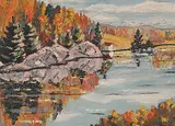Eric Coombes, Untitled - Fall Reflections, 1943, oil on hard board