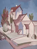 Colin D. Graham, Houses, 1978, oil on hard board