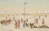 Ernest John Hutchins, Interior of Old Fort Garry, 1868, watercolour on paper