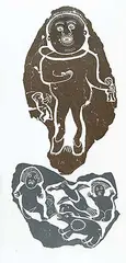 The Giant #30/30 by Annie Mikpiga, 1964, colour relief print on paper, sold Nov 2005