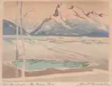 Janet Holly Middleton, Mt. Rundle from the Beaver Pond