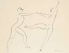 Jack Nichols, Acrobats, ink on paper