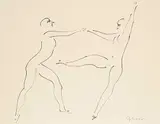 Jack Nichols, Acrobats, ink on paper