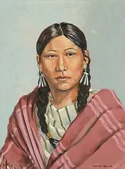 Judith Nickol, Cheyenne Girl, oil on canvas