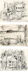 Will Ogilvie, Untitled - Composer's Workshop, Canoe Lake, 1968, 1968, ink on paper