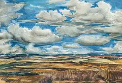 Untitled - Southern Alberta Scene by Bartley Robilliard Pragnell, 1959, watercolour on paper, sold Nov 2005