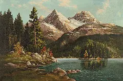Otto Planding, In the Canadian Rockies, oil on canvas