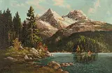 Otto Planding, In the Canadian Rockies, oil on canvas