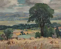 Stuart Clifford Shaw, Untitled - A Tranquil Summer Day, oil on paper board