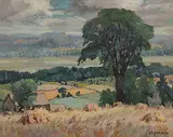 Stuart Clifford Shaw, Untitled - A Tranquil Summer Day, oil on paper board
