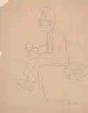 William Goodridge Roberts, Untitled - Man on Couch with Dog