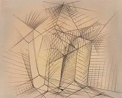 Michael N.S. Snow, Untitled - Linear Abstract, mixed media on paper