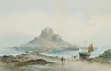 John Clarkson Isaac Uren, St. Michael's Mount near Penzance, Cornwall, watercolour on paper